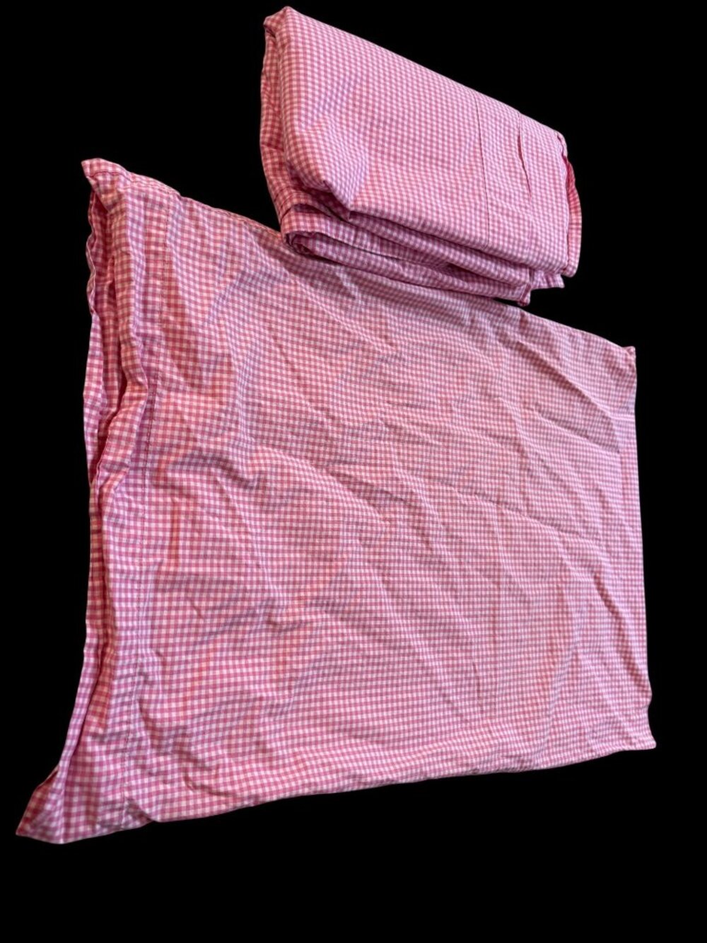 Pottery Barn Kids Organic Cotton Pink Gingham Twin Flat Sheet & Pillowcase Set